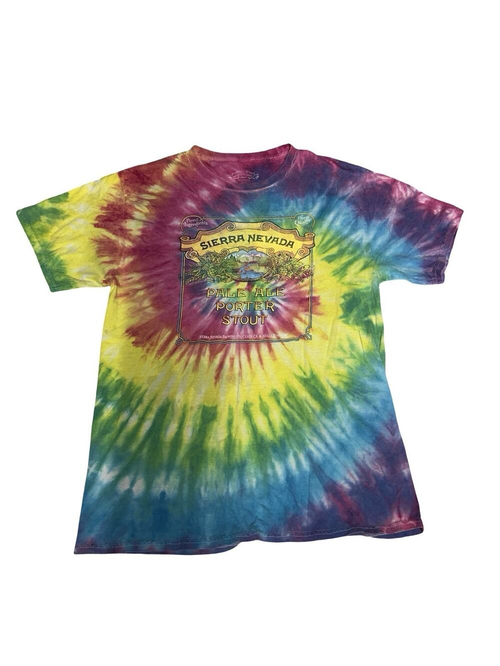 Sierra Nevada Pale Ale Porter Stout Tie Dye Graphic T Shirt Adult Medium Beer